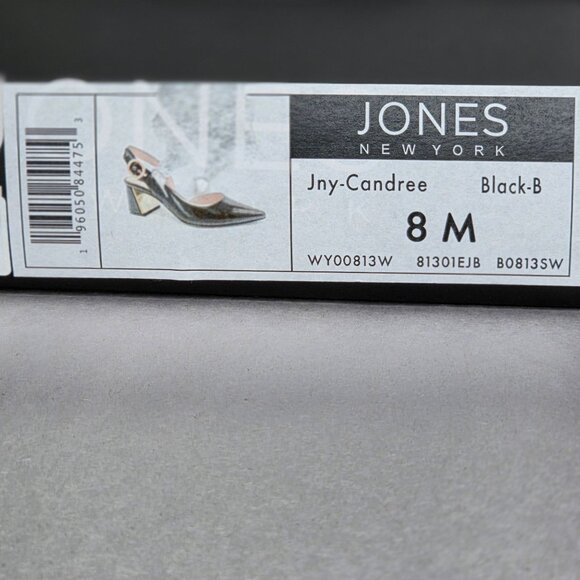 Jones New York Women's Candree Block Heel Slingback Pumps - Black Patent - Picture 7 of 8